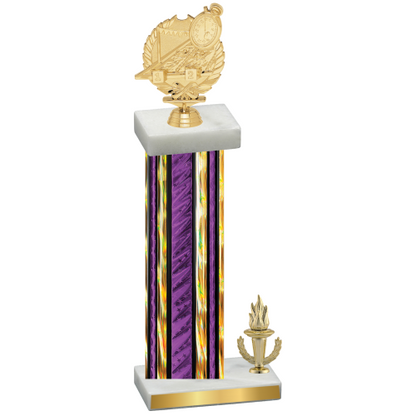 Accented Single Purple Glacier Victory Swimming Trophy