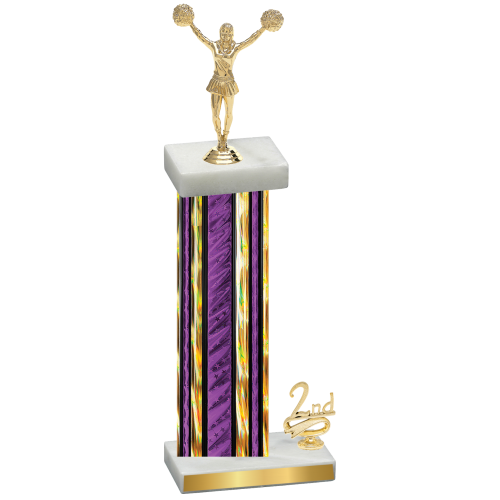 Accented Single Purple Glacier Second Place Cheerleading Trophy