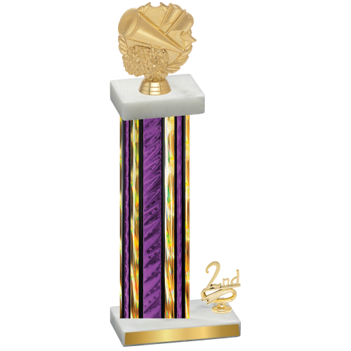 Accented Single Purple Glacier Second Place Cheerleading Trophy
