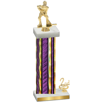 Accented Single Purple Glacier Second Place Hockey Trophy