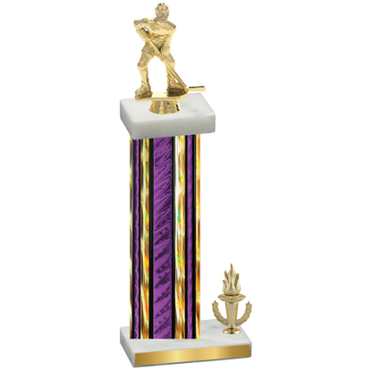 Accented Single Purple Glacier Victory Hockey Trophy