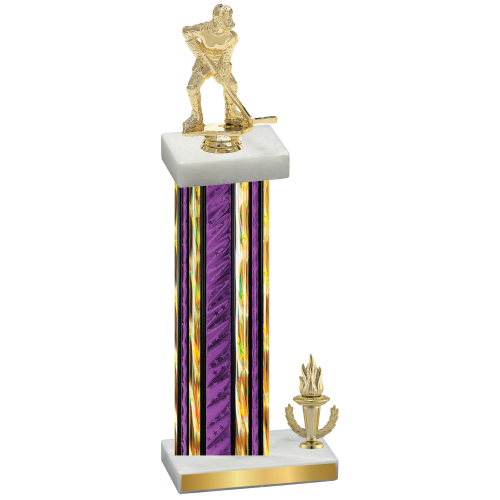 Accented Single Purple Glacier Victory Hockey Trophy