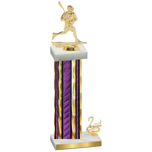 Accented Single Purple Glacier Second Place Lacrosse Trophy