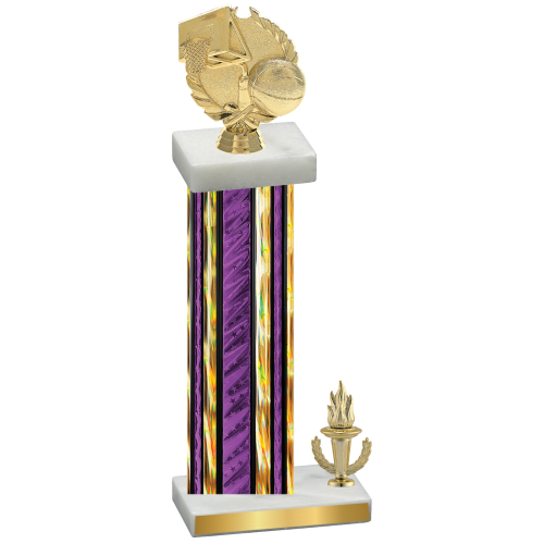 Accented Single Purple Glacier Victory Basketball Trophy