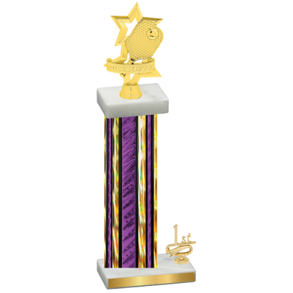 Accented Single Purple Glacier First Place Pickleball Trophy
