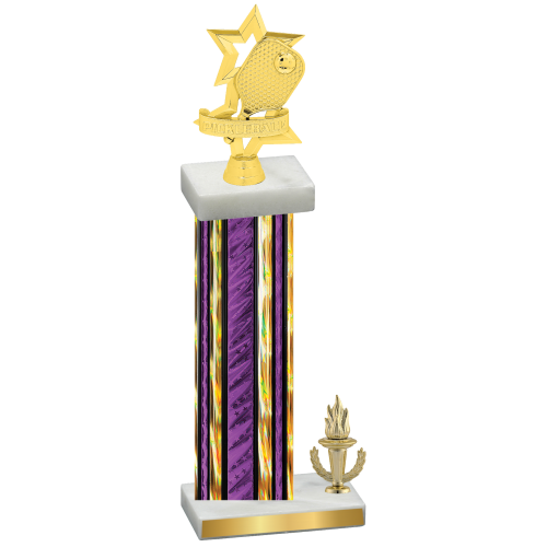 Accented Single Purple Glacier Victory Pickleball Trophy