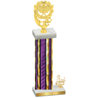 Accented Single Purple Glacier Third Place Pickleball Trophy