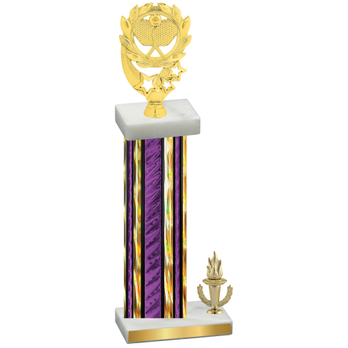 Accented Single Purple Glacier Victory Pickleball Trophy