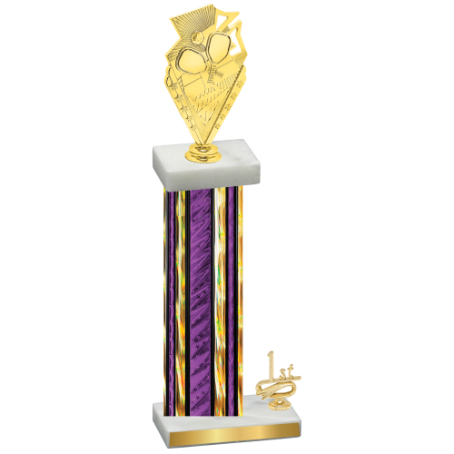 Accented Single Purple Glacier First Place Pickleball Trophy