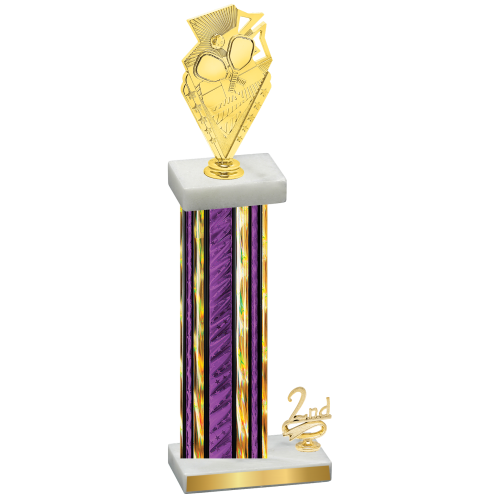 Accented Single Purple Glacier Second Place Pickleball Trophy