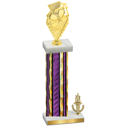 Accented Single Purple Glacier Victory Pickleball Trophy