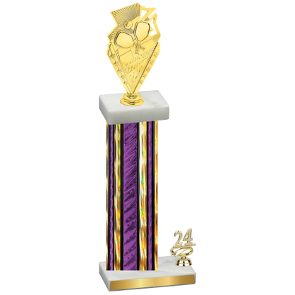 Accented Single Purple Glacier Year Pickleball Trophy