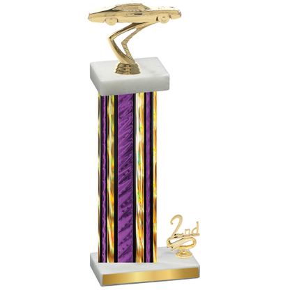 Accented Single Purple Glacier Second Place Cars Trophy