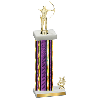 Accented Single Purple Glacier Year Archery Trophy