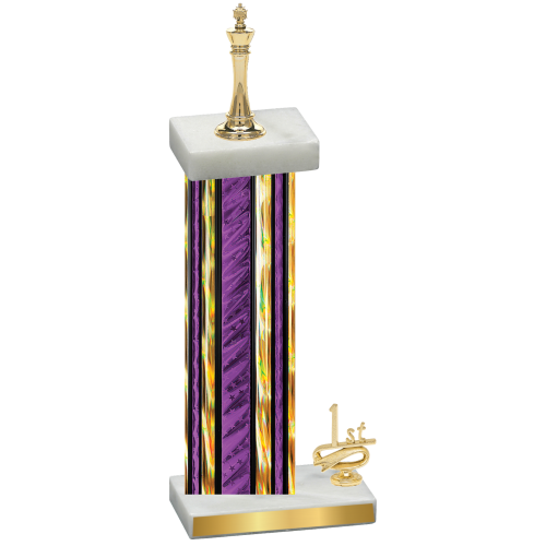 Accented Single Purple Glacier First Place Chess Trophy