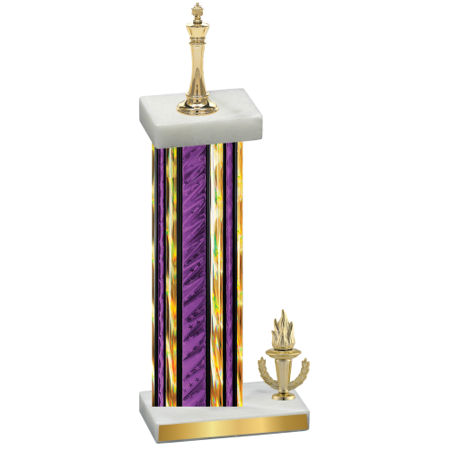 Accented Single Purple Glacier Victory Chess Trophy