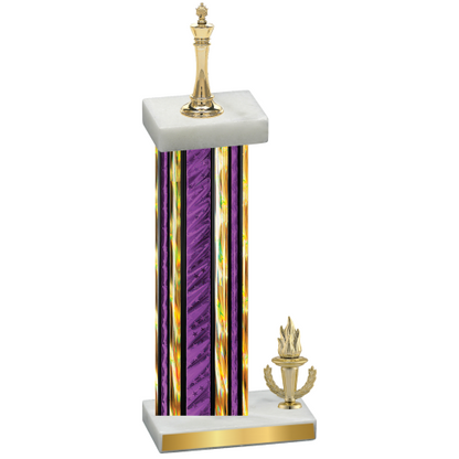 Accented Single Purple Glacier Victory Chess Trophy