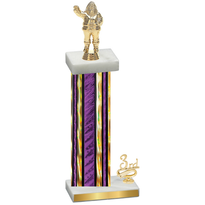 Accented Single Purple Glacier Third Place Holiday Trophy