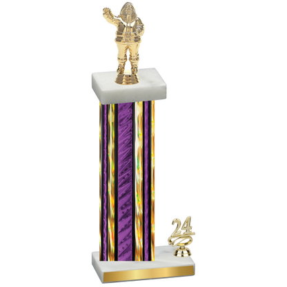 Accented Single Purple Glacier Year Holiday Trophy