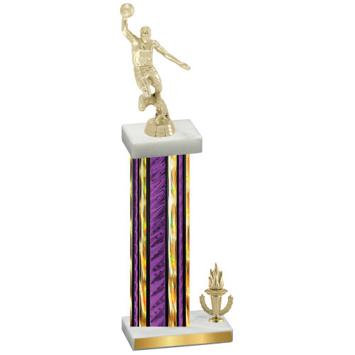 Accented Single Purple Glacier Victory Basketball Trophy