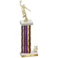 Accented Single Purple Glacier Year Basketball Trophy