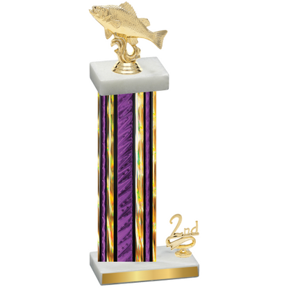 Accented Single Purple Glacier Second Place Fishing Trophy