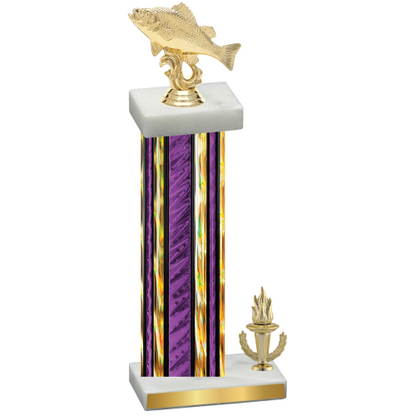 Accented Single Purple Glacier Victory Fishing Trophy