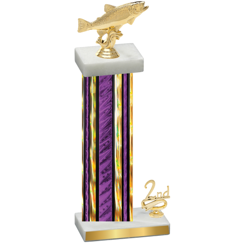 Accented Single Purple Glacier Second Place Fishing Trophy
