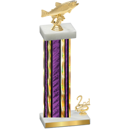 Accented Single Purple Glacier Second Place Fishing Trophy