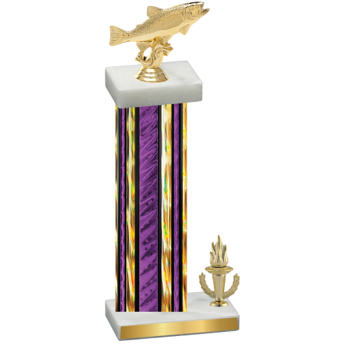 Accented Single Purple Glacier Victory Fishing Trophy