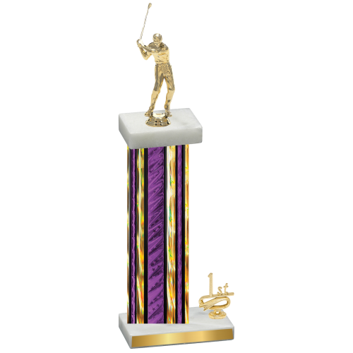 Accented Single Purple Glacier First Place Golf Trophy