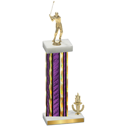 Accented Single Purple Glacier Victory Golf Trophy