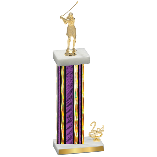 Accented Single Purple Glacier Second Place Golf Trophy