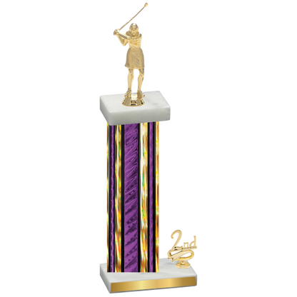 Accented Single Purple Glacier Second Place Golf Trophy