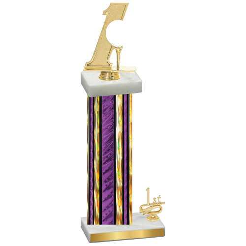 Accented Single Purple Glacier First Place Golf Trophy