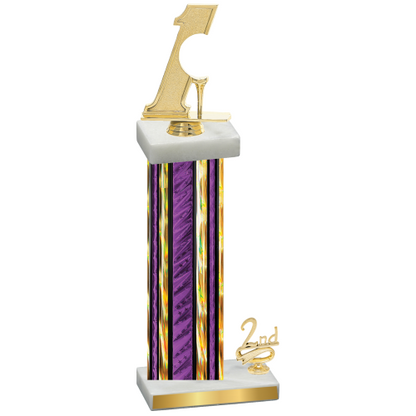 Accented Single Purple Glacier Second Place Golf Trophy