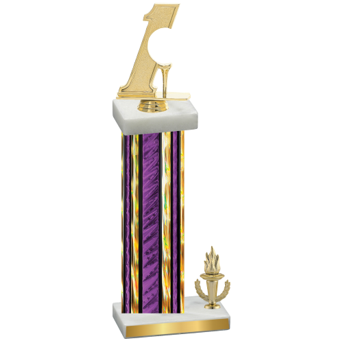 Accented Single Purple Glacier Victory Golf Trophy