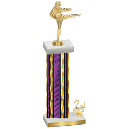Accented Single Purple Glacier Second Place Karate Trophy