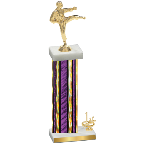 Accented Single Purple Glacier First Place Karate Trophy