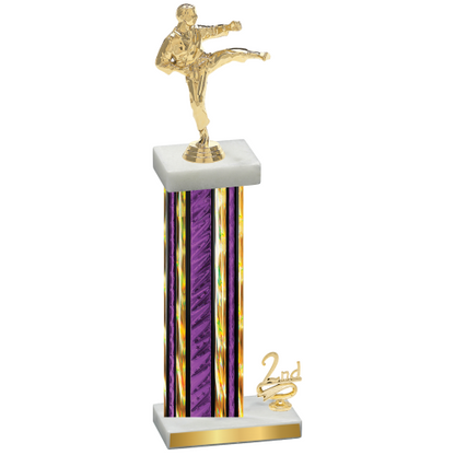 Accented Single Purple Glacier Second Place Karate Trophy