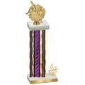Accented Single Purple Glacier Fourth Place Baseball Trophy