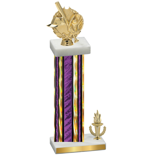 Accented Single Purple Glacier Victory Baseball Trophy