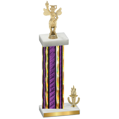 Accented Single Purple Glacier Victory Academics Trophy