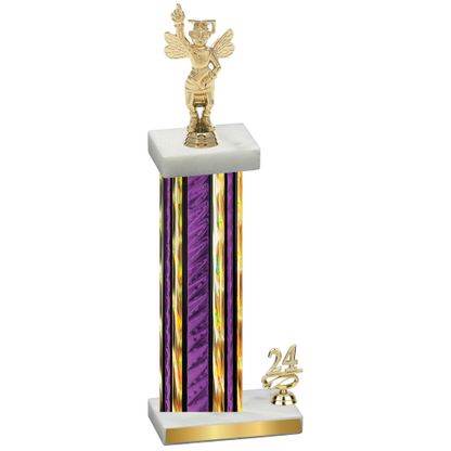 Accented Single Purple Glacier Year Academics Trophy