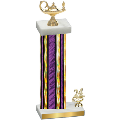 Accented Single Purple Glacier Year Academics Trophy