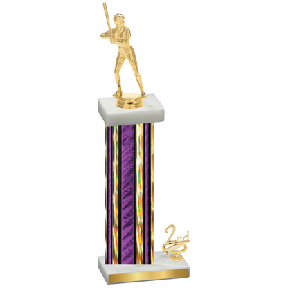 Accented Single Purple Glacier Second Place Softball Trophy