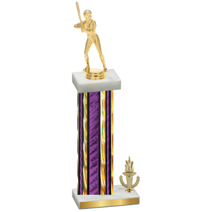 Accented Single Purple Glacier Victory Softball Trophy