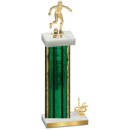 Accented Single Green Glacier First Place Soccer Trophy