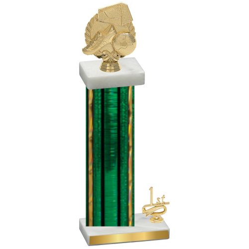 Accented Single Green Glacier First Place Soccer Trophy