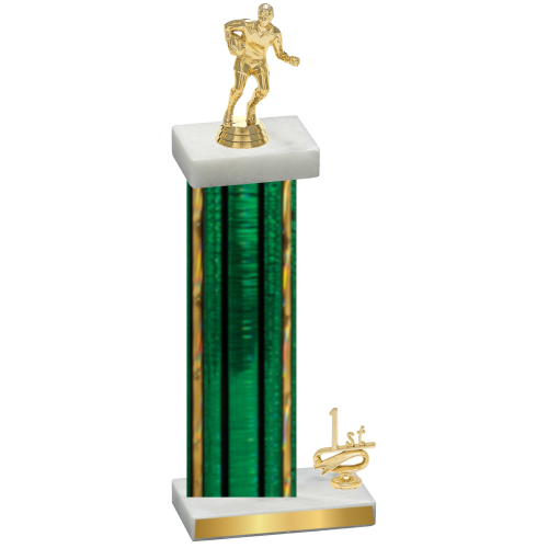 Accented Single Green Glacier First Place Rugby Trophy